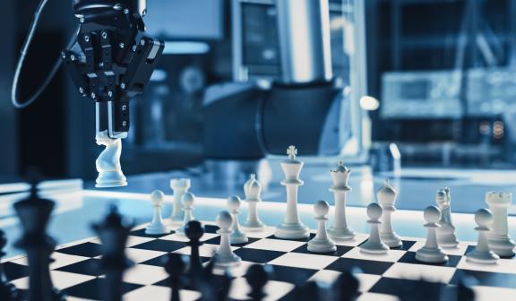robot playing chess