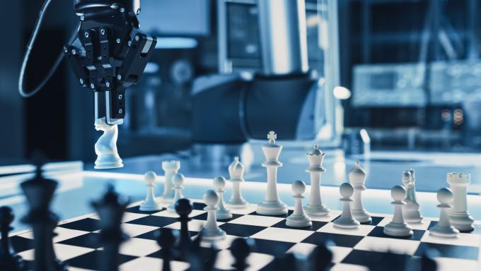 robot playing chess